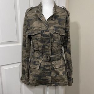 Sanctuary Belted Lightweight Camo Jacket Small